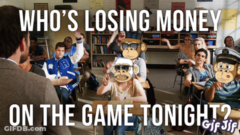 A Classroom Scene With A Caption That Says " Who 'S Losing Money On The Game Tonight Gif Jif " GIF