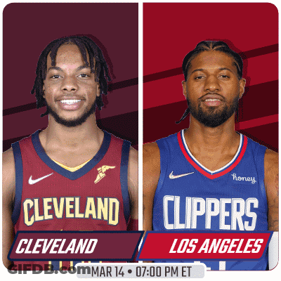 A Cleveland And Los Angeles Basketball Game Is Scheduled For Mar 14 At 07:00 Pm Et GIF