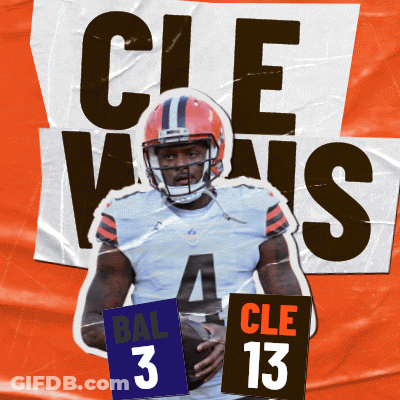 A Cleveland Browns Football Player Holding A Ball With Bal 3 And Cle 13 GIF