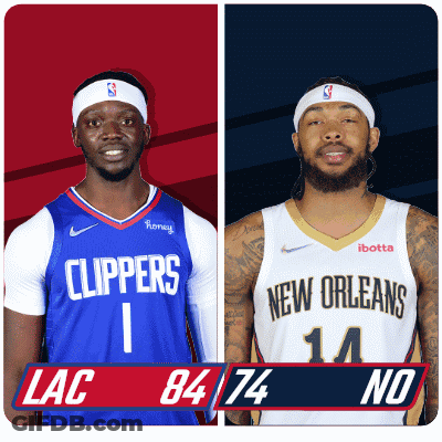 A Clippers Player And A New Orleans Player GIF
