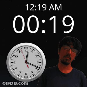 A Clock Displays The Time Of 12:19 Am GIF