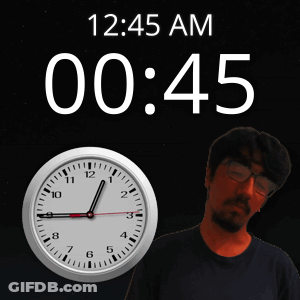 A Clock Shows The Time Of 12:45 Am GIF