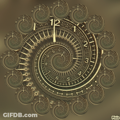 A Clock That Has The Hands On The Number 12 GIF