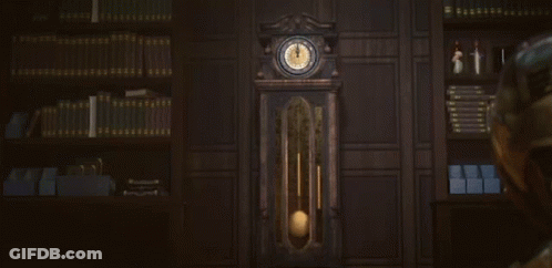 A Clock With Roman Numerals On The Face Shows The Time As 4:20 GIF