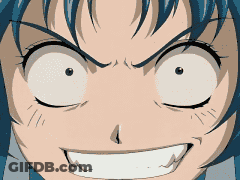 A Close Up Of A Anime Character 'S Face With A Big Smile GIF