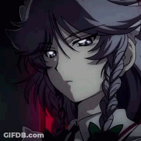 A Close Up Of A Anime Character With A Braided Hair Style GIF