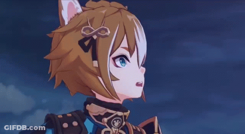 A Close Up Of A Anime Character With A Cat Ear On His Head GIF
