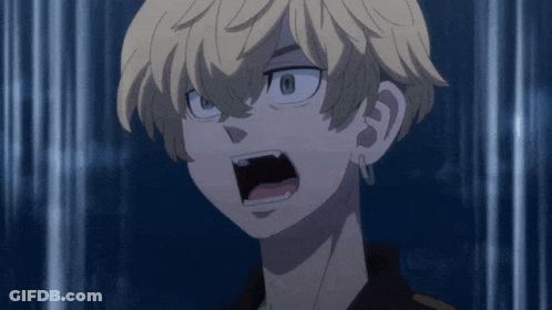 A Close Up Of A Anime Character With A Surprised Look On His Face GIF