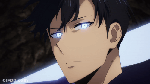 A Close Up Of A Anime Character With Blue Eyes GIF