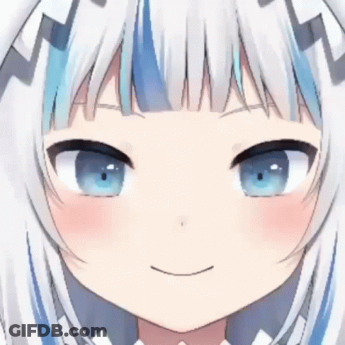 A Close Up Of A Anime Girl 'S Face With A Smile On Her Face . GIF