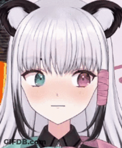 A Close Up Of A Anime Girl 'S Face With White Hair GIF