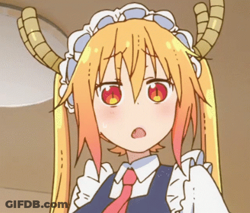 A Close Up Of A Anime Girl With Horns And Red Eyes GIF