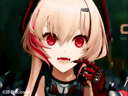 A Close Up Of A Anime Girl With Red Eyes GIF