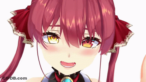 A Close Up Of A Anime Girl With Red Hair GIF