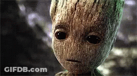 Sad Baby Groot Looking At Camera GIF