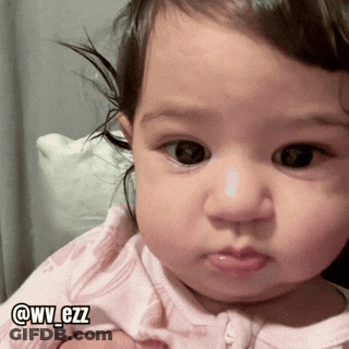 A Close Up Of A Baby 'S Face With The Name @Wv_czz On The Bottom Right GIF