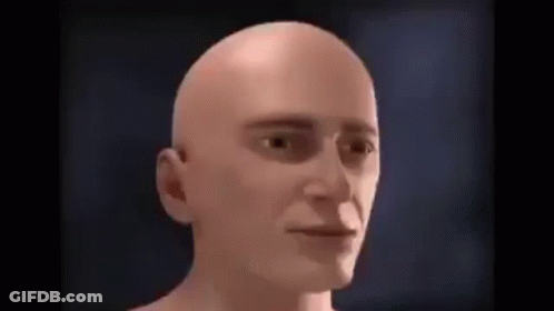 Close Up Of Bald Man's Face GIF