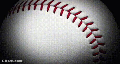 A Close Up Of A Baseball With Red Stitches GIF
