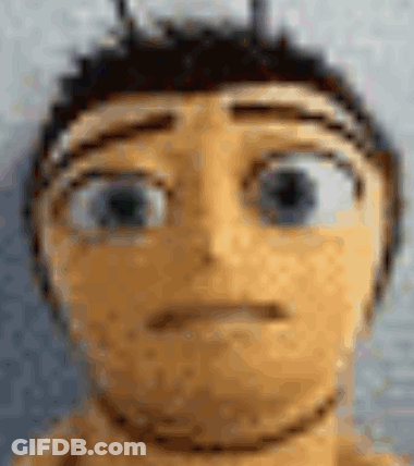 A Close Up Of A Bee 'S Face With A Sad Look On His Face . GIF