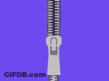 A Close Up Of A Black Zipper On A Blue Background . GIF
