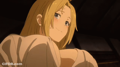 A Close Up Of A Blonde Anime Character With A Tear Coming Out Of Her Eye GIF
