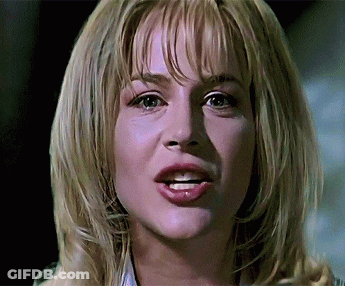 Blonde Woman Close Up Serious Face GIF