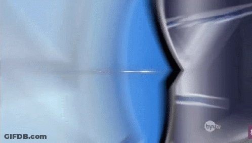 A Close Up Of A Blue And White Background With A By Tv Logo GIF