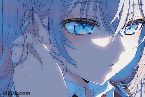 A Close Up Of A Blue Eyed Anime Girl GIF