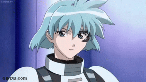A Close Up Of A Blue Haired Anime Character With 9Anime.to Written On The Bottom GIF