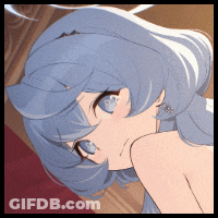 A Close Up Of A Blue Haired Anime Girl With Blue Eyes GIF
