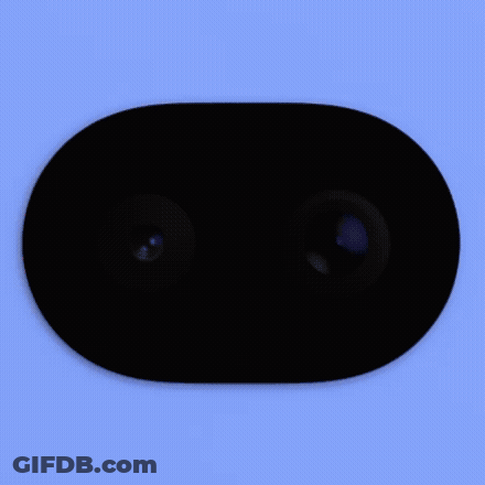 A Close Up Of A Blue Phone With A Black Camera GIF