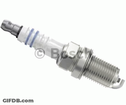 A Close Up Of A Bosch Spark Plug GIF