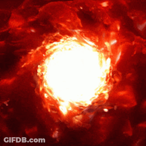A Close Up Of A Bright Light In A Red Background GIF