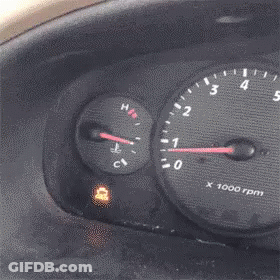 A Close Up Of A Car Dashboard With A Tachometer That Says X 1000 GIF
