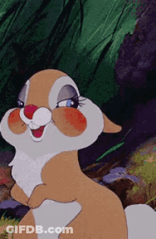 A Close Up Of A Cartoon Bunny With A Big Smile On Its Face . GIF