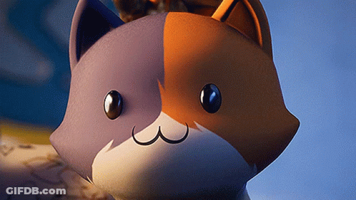 A Close Up Of A Cartoon Cat 'S Face GIF