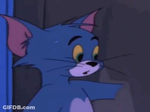A Close Up Of A Cartoon Cat With A Serious Look On His Face GIF