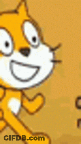A Close Up Of A Cartoon Cat With A Smile On Its Face . GIF