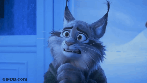 A Close Up Of A Cartoon Cat With A Surprised Look On Its Face GIF