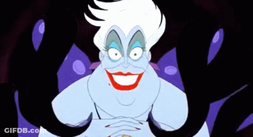 A Close Up Of A Cartoon Character From The Little Mermaid With A Red Lip . GIF
