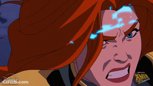 A Close Up Of A Cartoon Character From The X-Men Animated Series On Disney + GIF