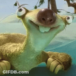 A Close Up Of A Cartoon Character Laying On The Ground GIF