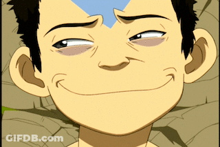 A Close Up Of A Cartoon Character Making A Funny Face With His Eyes Closed GIF