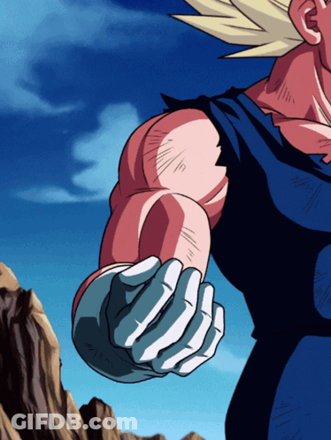A Close Up Of A Cartoon Character 'S Arm With A Blue Sky Behind Him GIF