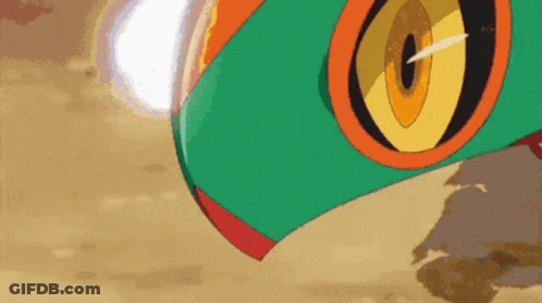 A Close Up Of A Cartoon Character 'S Eye With A Yellow Circle Around It GIF