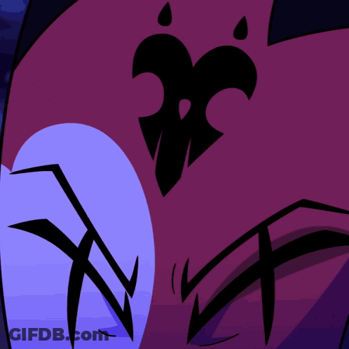 A Close Up Of A Cartoon Character 'S Eyes With A Black Triangle On His Forehead GIF