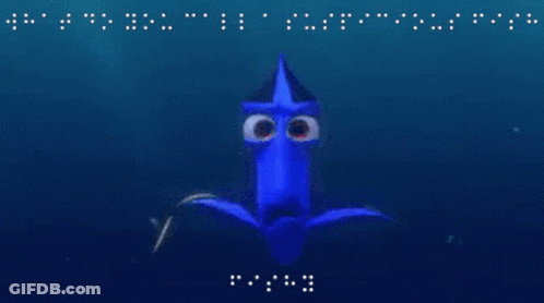 A Close Up Of A Cartoon Character 'S Eyes With Braille Written On The Bottom GIF