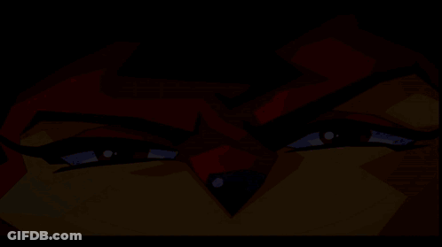A Close Up Of A Cartoon Character 'S Face And Eyes GIF