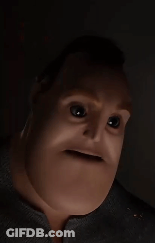 A Close Up Of A Cartoon Character 'S Face With A Big Mouth GIF