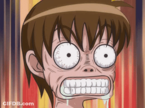 A Close Up Of A Cartoon Character 'S Face With A Big Mouth GIF